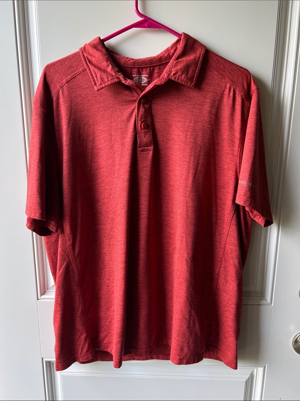 G.H. Bass & Co. Heathered Red Short-Sleeve Polo